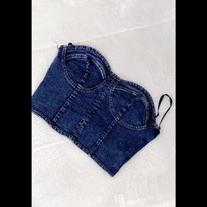 jean tube top by Q